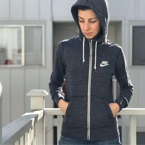 Nike Gray Full Zip Hoodie Jacket Size Medium